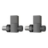 iBathUK Cube Thermostatic Radiator Valve,Solid Brass,Straight Square Radiator Valve Pair,