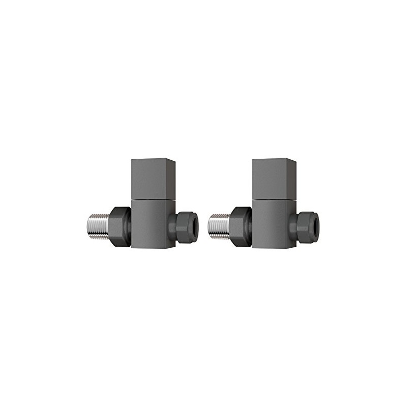 iBathUK Cube Thermostatic Radiator Valve,Solid Brass,Straight Square Radiator Valve Pair,
