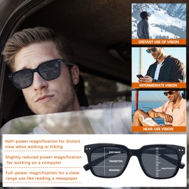 COJWIS 3-Pack Progressive Multifocus Reading Sunglasses for Women Men UV Protection Trifocal Sun Readers with Spring Hinge (3 MIX, 3.50, multiplier_x)