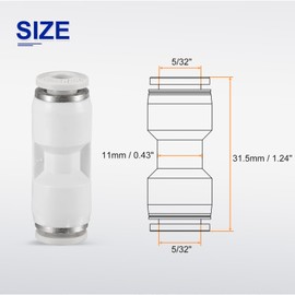 sourcing map Push to Connect Fittings 5/32" OD x 5/32" OD Straight Pneumatic Connector Zinc Alloy Quick Connect Union Two-Way Fittings for Semi Truck Trailers Air Brake System, White