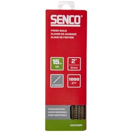 SENCO DA21EGBR 2" 15 Gauge Angled Finish Nails, Stainless Steel Finish 1,000 Count Pack