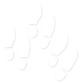 Decooo.be 6 Footprints of Steps (Shoe Prints) Wall Sticker (White)