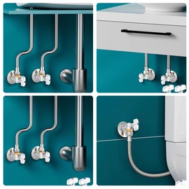 Heavy Duty Brass Valves 1/2" For Hot & Cold Water Easy Installation Turn Shutoff Valves Suitable For Sinks & Heaters