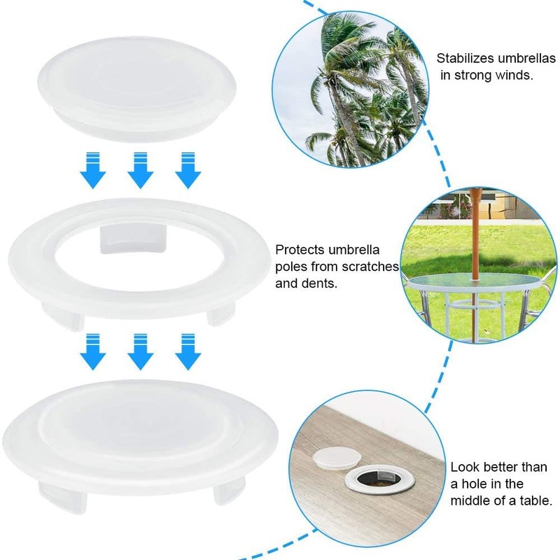 Bessy shop Table Top Umbrella Hole Ring and Cap Set