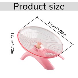 Bojueshaw Silent Hamster Wheel,Flying Saucer Exercise Wheel,Ultra Quiet Running Spinner for Syrian,Guinea Pig,Chinchilla,Pet Mice(Pink)