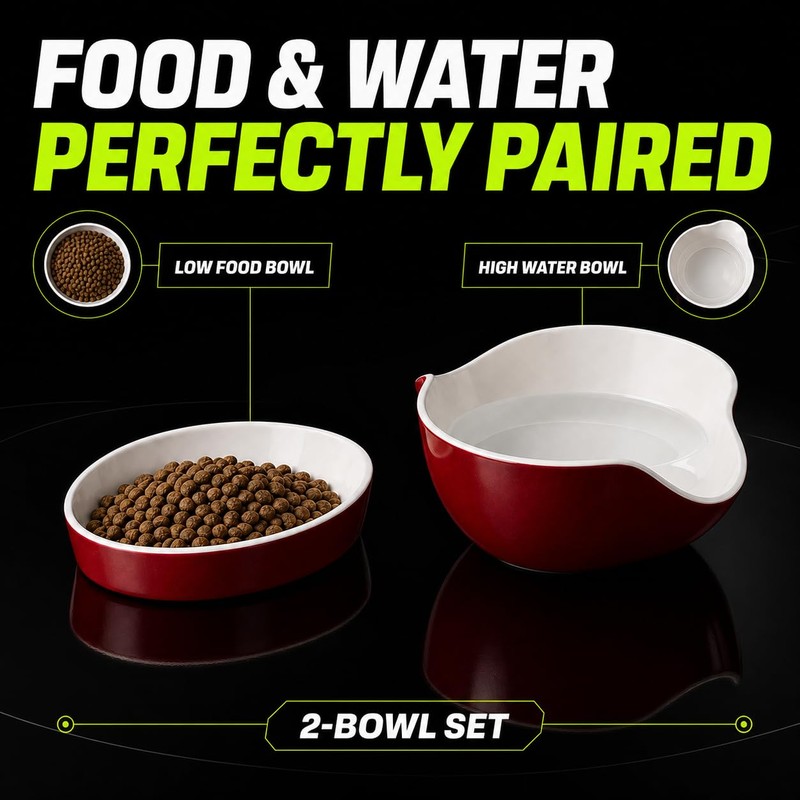 LivLab Mker Elevated Cat Food Bowl, Anti‑Vomiting Raised Cat Bowl