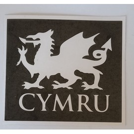 10 x Welsh Dragon Picture with Cymru Word Underneath Stencils for Etching on Glass Wales