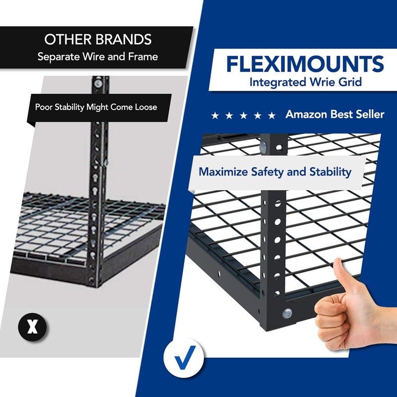 FLEXIMOUNTS 2x8 Garage Storage Rack, Adjustable Overhead Storage Organization System,