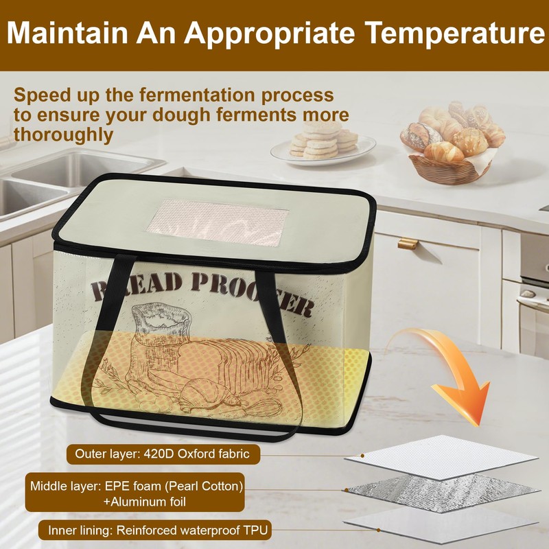 Foldable Bread Proofing Box, with Digital Controller, Adjustable Temperature (50–113°F)