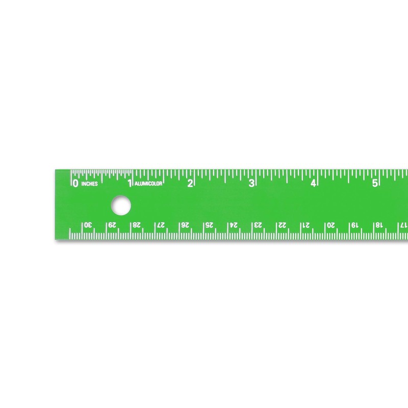 Alumicolor Aluminum Straight Edge with Center Finding Back Ruler, 15