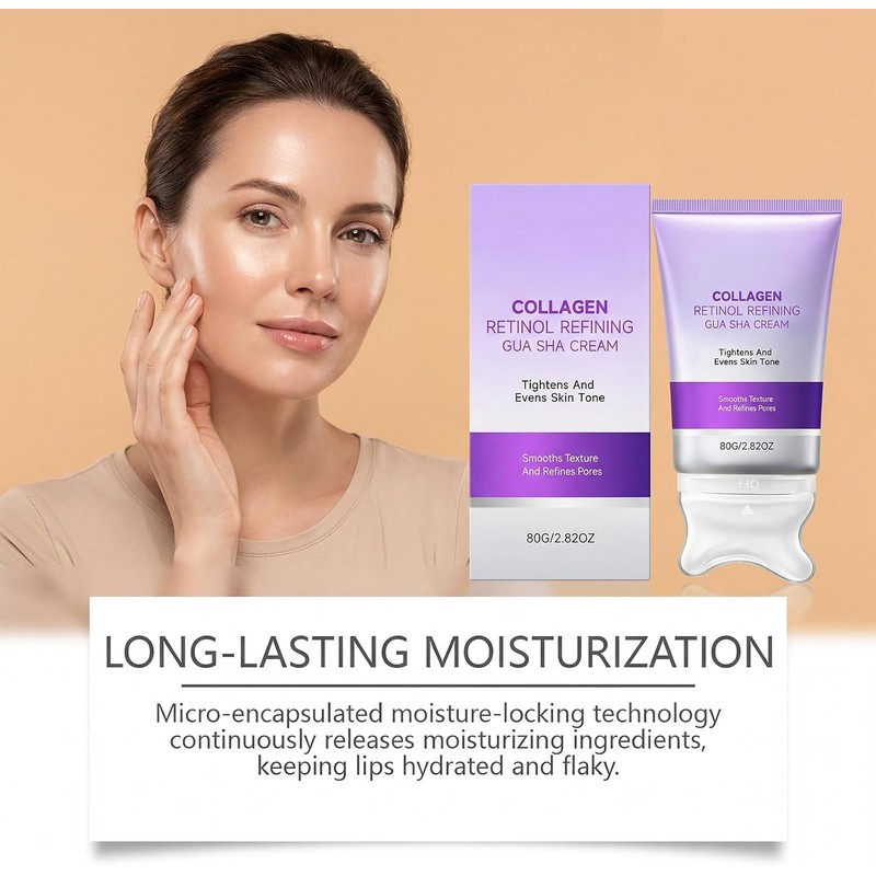 2PC Crema con Gua Sha, Colágeno y Retinol para Reafirmar
