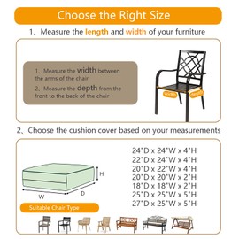 Oslimea Patio Cushion Covers Replacement 18x18x2 inch 4Pack Outdoor Seat Cushion Slipcover Waterproof Outdoor Chair Cushion Covers, Dark Grey