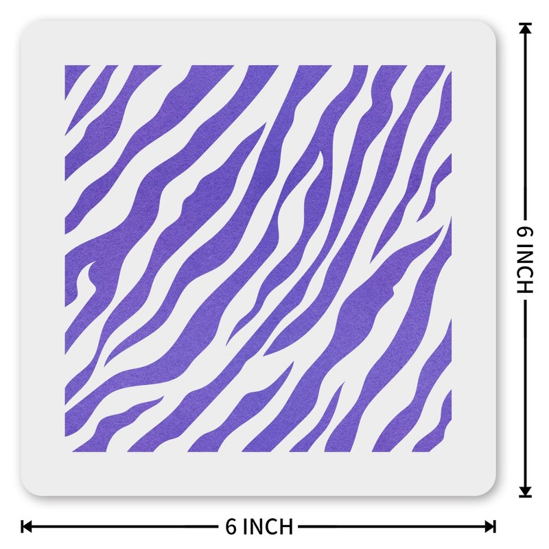 MAGJUCHE Tiger Print Stencil 6 Inches, Reusable Animal Print Stencil