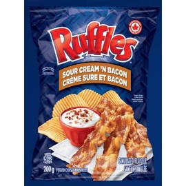 PepsiCo Lays Ruffles Sour Cream & Bacon Chips, Large Bag
