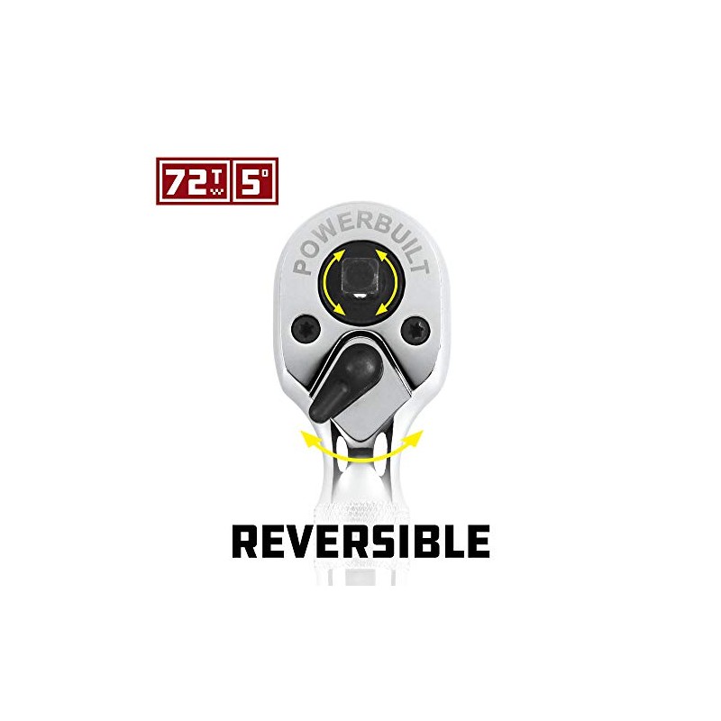 Powerbuilt Ratchet Stubby carraca de doble cabeza, unidad de 1/4