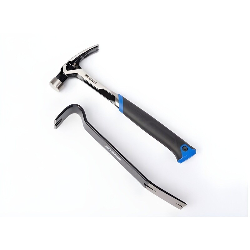 Hammer Kobalt Smooth Face Steel Hammer 16oz + 12” pry