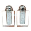 Salt and Pepper Shaker Set - Crystal Designed with Crushed