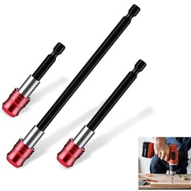 Drill Bit Extension, 3 Pcs Drill Extension Bit Holder 2.4" 4" 6" Long Drill Bit Extender 1/4 Inch Hex Bit Holder Impact Extension Set for Screwdriver Drill Impact Driver with 3-Pack Magnetic Screws