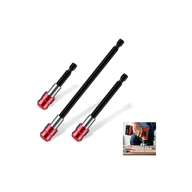 Drill Bit Extension, 3 Pcs Drill Extension Bit Holder 2.4"