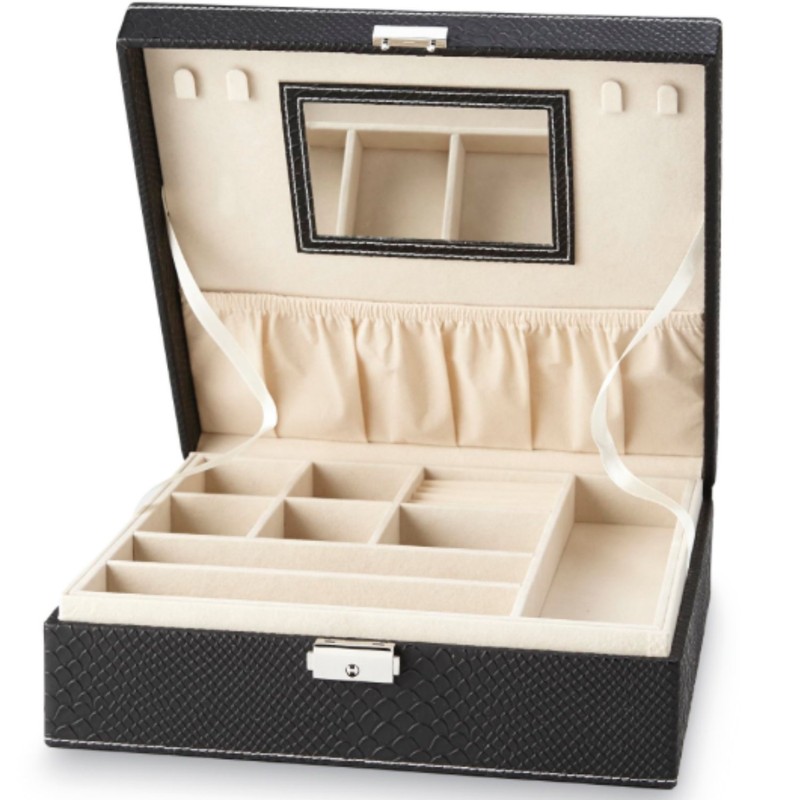 Jaclyn Smith Jewelry Box with Lock - Snakeskin Design