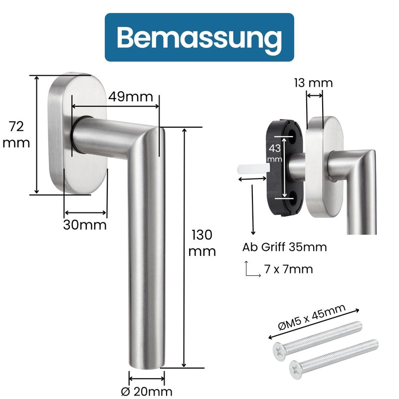 Stahlia Window Handles Brushed Stainless Steel (Pack of 4) Window