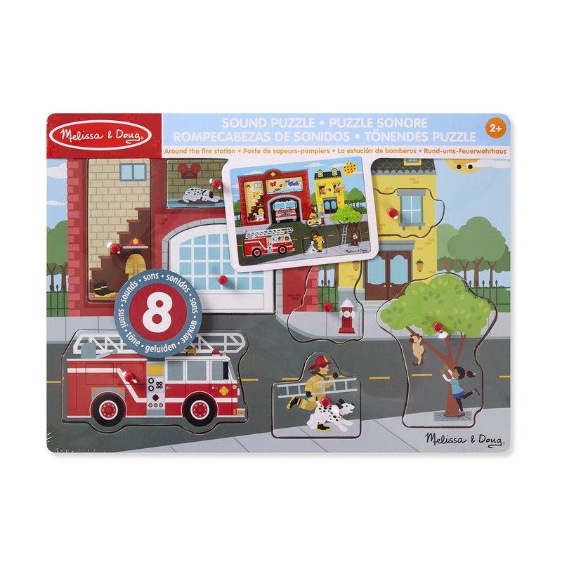 Melissa & Doug Rompecabezas de Sonidos La Estación De Bomberos,
