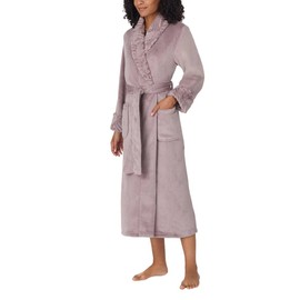 Carole Hochman Women's Shawl Collar Plush Robe (Lavender Undertone,Medium)
