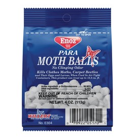 Enoz para Moth Balls for Closets and More - Kills Clothes Moths and Carpet Beetles - Moth Balls for Indoor Use - No Clinging Odor - 4 Oz, 6 Pack