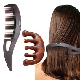 EUYKQNOI 2-Teiliger schuppenkamm kopfhaut kamm kopfhautkamm Schuppen Kamm,Hohlzahn Kamm für Schuppen auf der Kopfhaut,Hochwertiger Press Haarkamm mit Hautkratzgriff,Kopfhautpflegekamm für Damen Herren