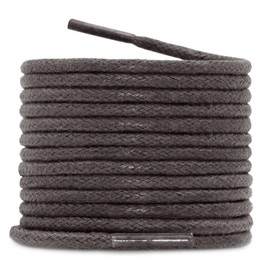 YJRVFINE Waxed 3/31" Thin Round Shoelaces Boots Shoes Laces Dark Brown 2 Pair- Length:55.12"