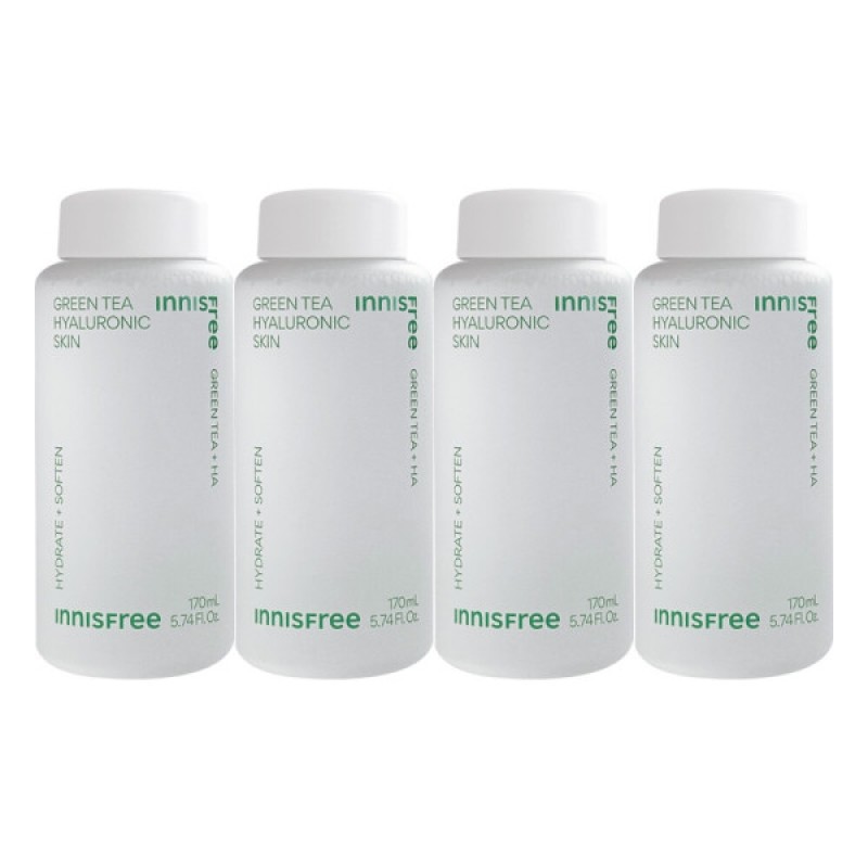 Innisfree Green Tea Hyaluronic Acid Skin 170ml 4 Pieces /