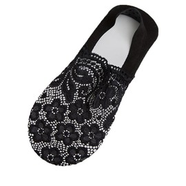 Miniministore Floral Lace Socks, Women's Floral Lace Socks, No Slip Off, Foot Cover, Anti-Slip Socks, Black