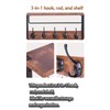 BSTHOK Mounted Coat Rack with Shelf, 44cm, Metal Hooks, Rustic