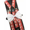 coool White Bow Tie & Inappropriate Snowman Christmas Novelty Suspender