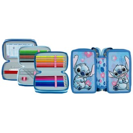 Scooli - Tripledecker Stitch - Filled pencil case with high-quality pens & accessories - Ideal for school, leisure and on the go - from 6 years