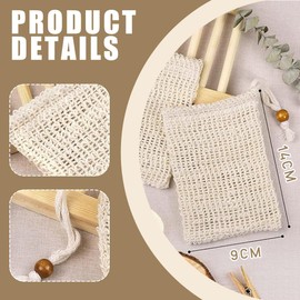 GHPKOTW 3Er Seifensäckchen Bio, Seifensäckchen Sisal, Seifenbeute Natur, Aufschäumen Und Trocknen Der Seife, Peeling, Massage, Seifenbeutel ，Seifensack， Seifenreste ，Seifentasche