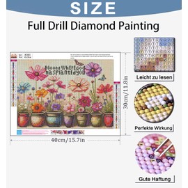 Butterfly Flower Diamond Art Kits for Adults,DIY 5D Diamond Painting Kits for Beginners,Full Drill Round Diamond Dot Gem Art, Craft Gift Suitable for Home Wall Decoration