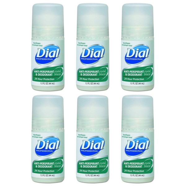 Dial Crystal Breeze Anti-Perspirant Deodorant Roll-On - 1.5 oz - Case/6