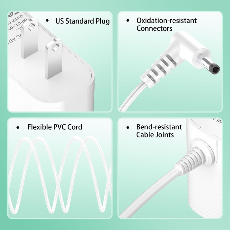 12V Power Cord for Levoit Core Mini Air Purifier AC