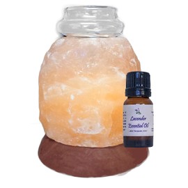 Himalayan Salt Aromatherapy Lamp with Lavender Essential Oil