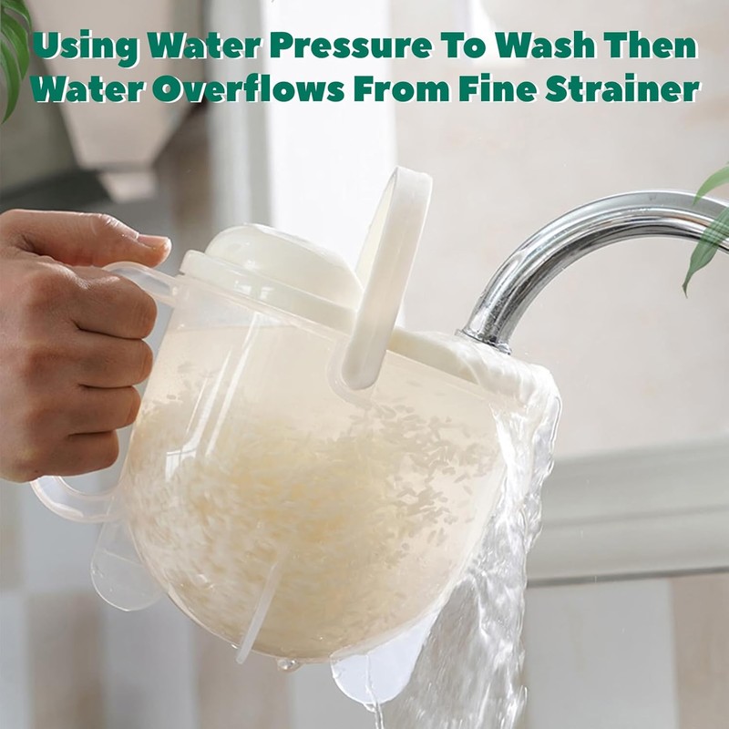 Rice Washer Strainer Bowl with Top Drainer, Microporous Small Colander