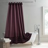 MVSUTA Ruffled Brown Modern Polyester Fabric Shower Curtain,Solid Chocolate Boho