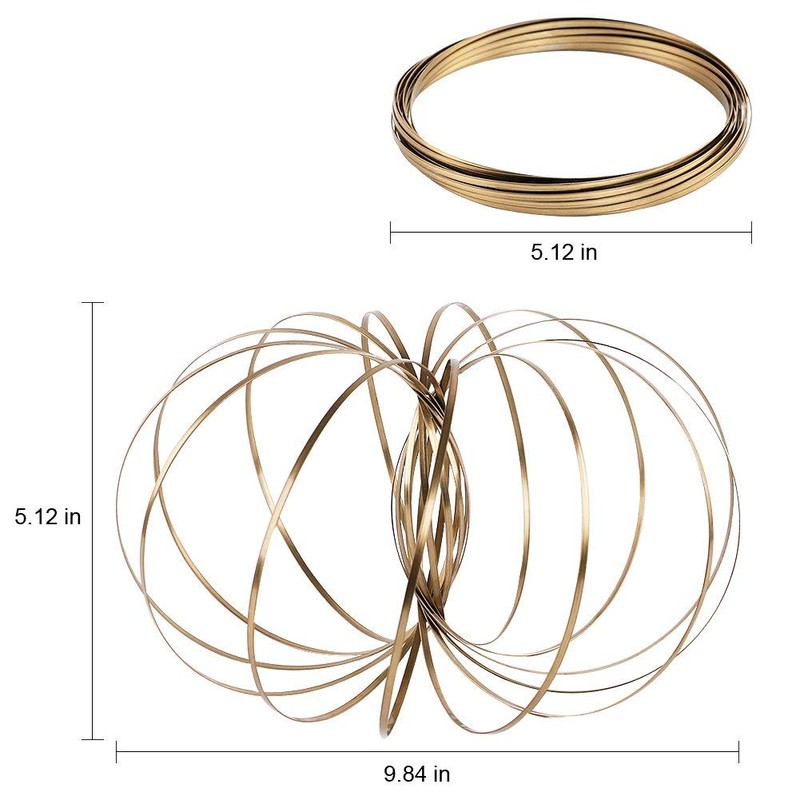 SHATCHI 11778 Magic Flow Ring Gold 3D Stainless Steel Toys