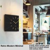 Driini Clocks Mid Century Modern Wall Clock - Square Black
