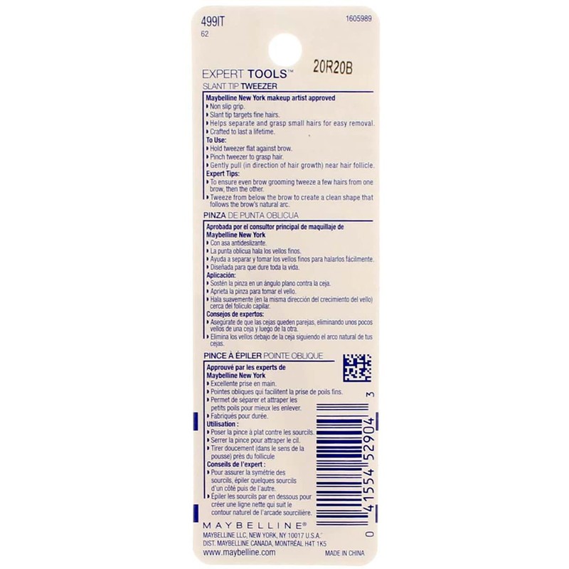 Maybelline Expert Tools, Slant Tip Tweezer, 1 ea (Pack of