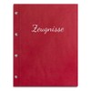 Handmade Certificate Folder in Red Leather Look with Embossed Print
