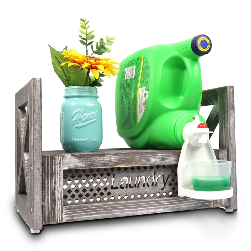 Besuerte Wooden Counter Stand Detergent Holder-laundry Detergent Organizer-Liquid Detergent Dispenser-Farmhouse