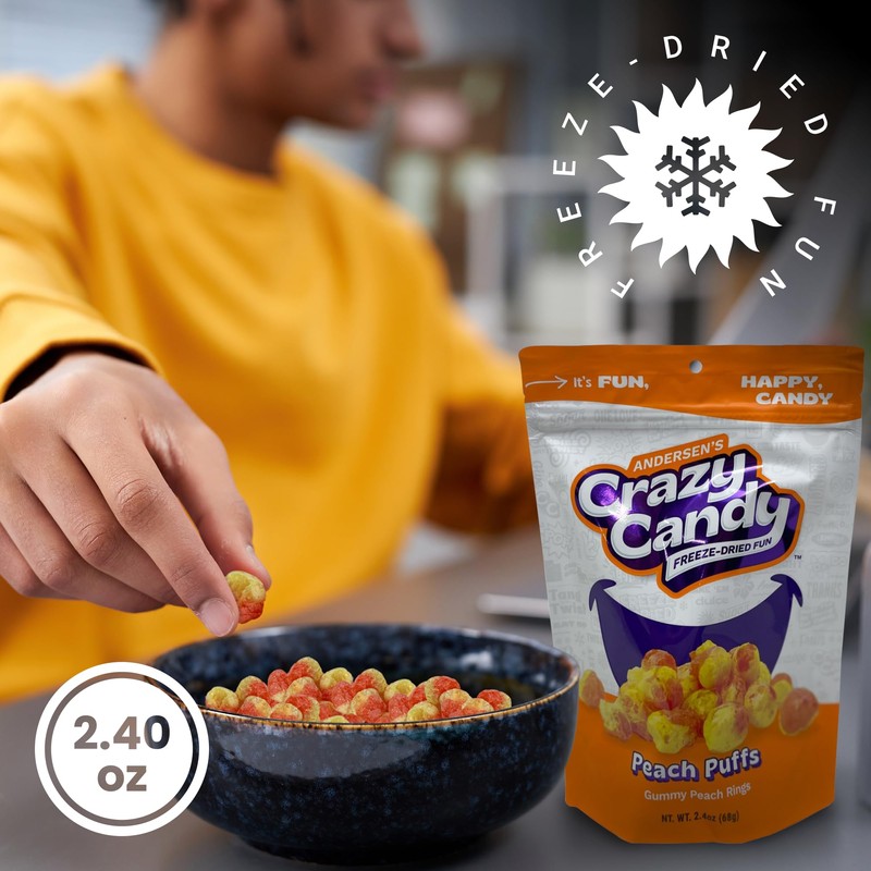 Andersen's Crazy Candy Freeze Dried Candy - Peach Puffs