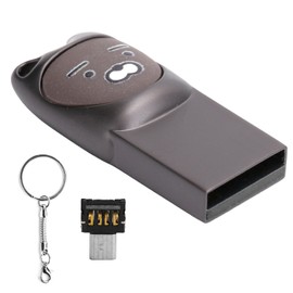 Portable USB2.0 Flash Drive HighSpeed Transmission Cute Memory Stick Novelty Gift Dark Gray with Keyring(16GB )