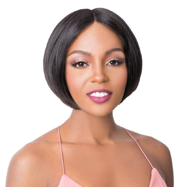 Hh Wide T Part S Lace Mimi Lace Front & Lace Part Human Hair Wig by It's a Wig in 99J, Cap Size: Average, Length: Short